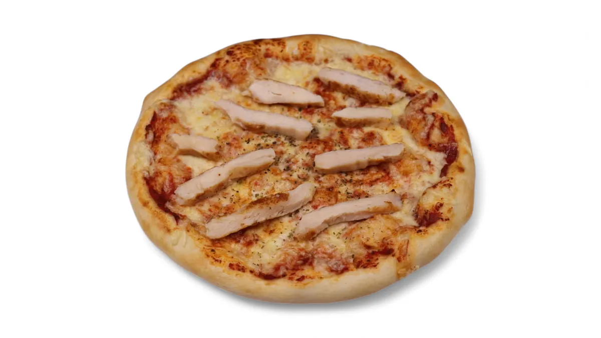 Orientalische Pizza mit Hähnchenstreifen