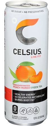 Celsius Green Tea Peach Mango 12oz