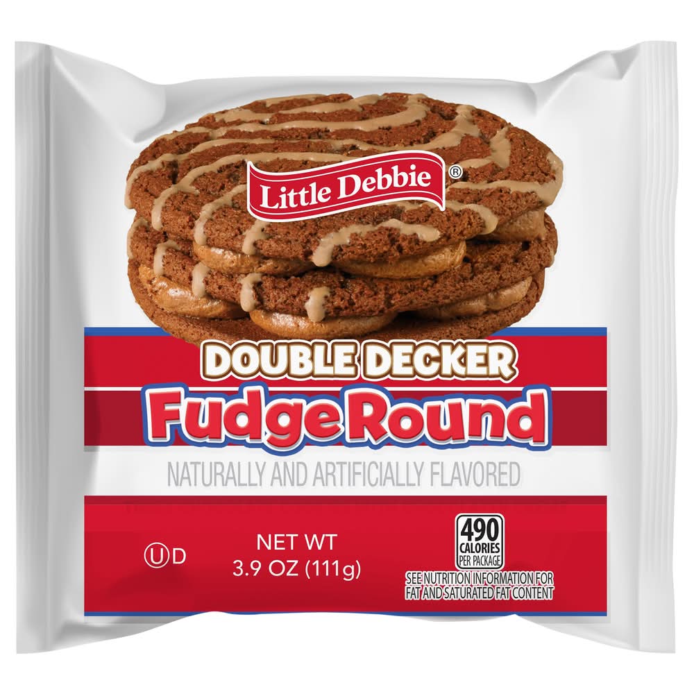 Little Debbie Double Decker Fudge Round Cookies, Chocolate (3.9 oz, 3 ct)
