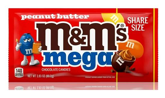 MandM’s Mega Peanut Butter Share Size 2.83oz