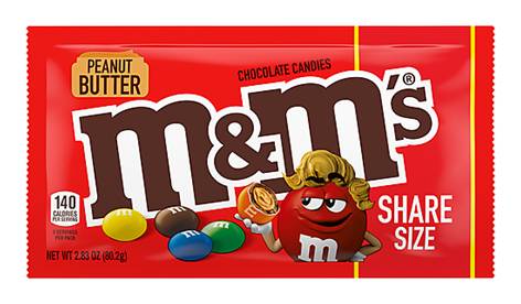 MandM's Peanut Butter Share Size Bag
