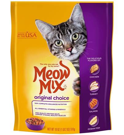 Meow Mix Original Dry Cat Food 18oz