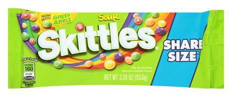 Skittles Sour Fruity Candy Share Size 3.3oz