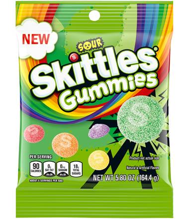 Skittles Sour Gummies Chewy Candy 5.8oz