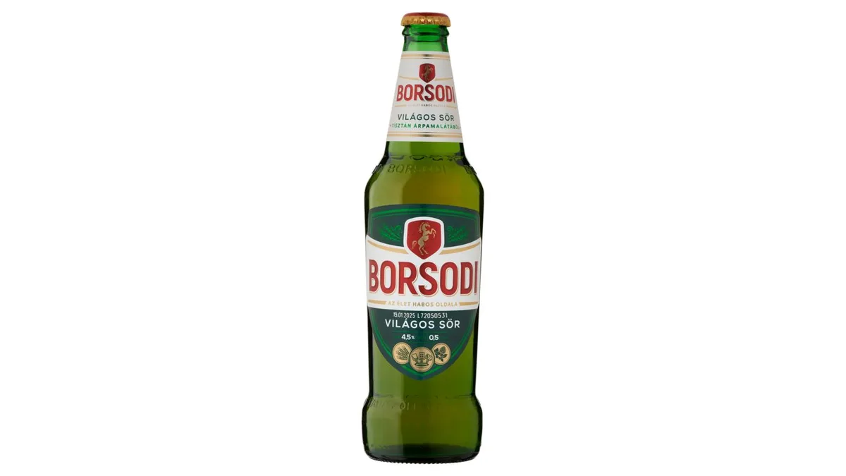 Borsodi világos sör 4,5% 0,5 l