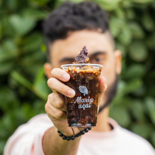 Açaí Médio (300ml) + Paçoca e Cobertura de Chocolate