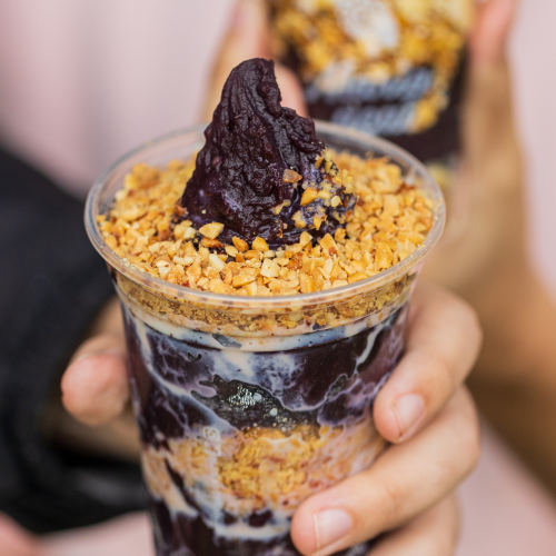 Açaí Padrão (400ml) + Farofa de Amendoim e Leite Condensado
