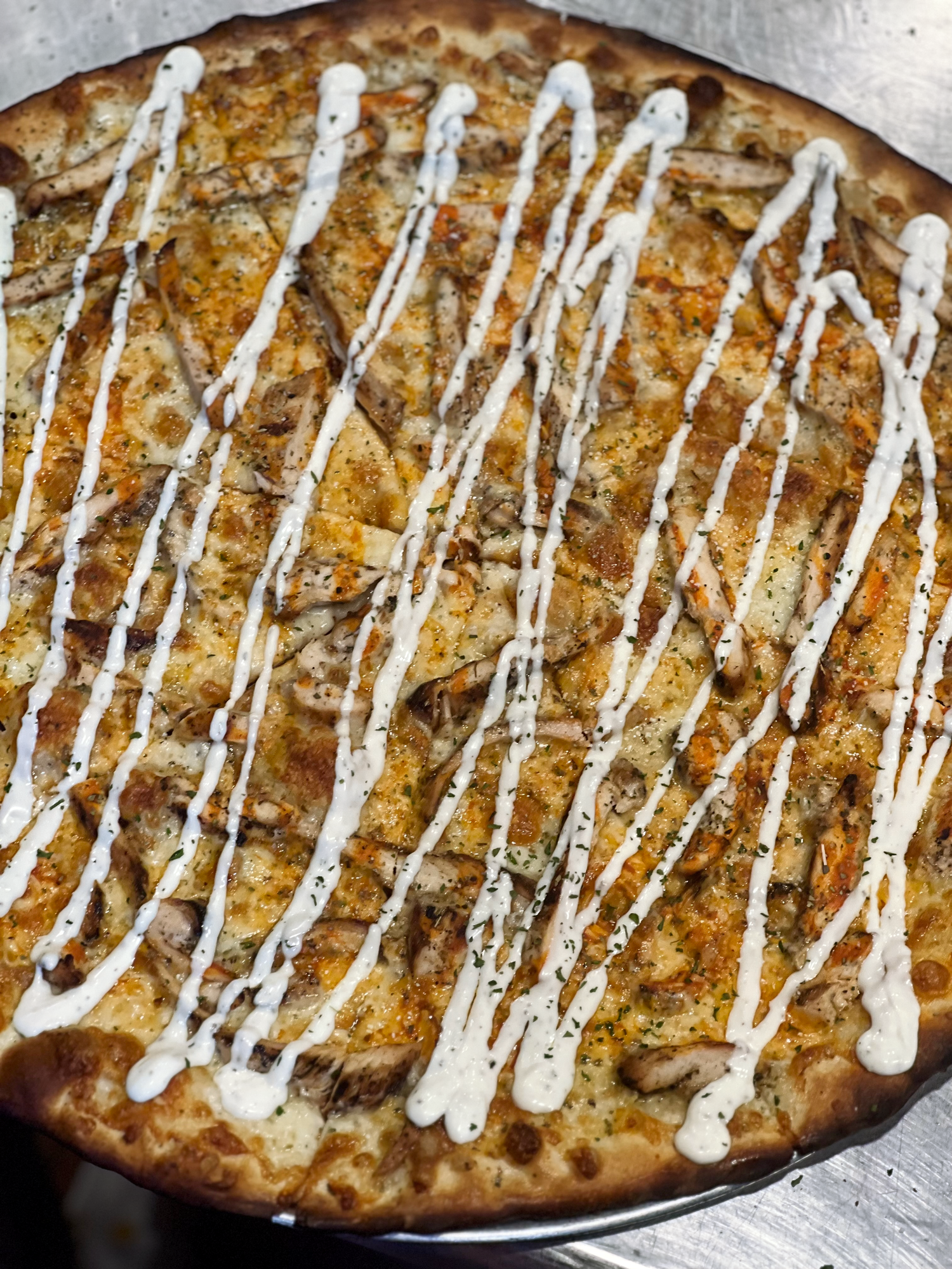 #65. Hot Grilled Chicken, Ranch, Hot Sauce, Basil (White) (Small)
