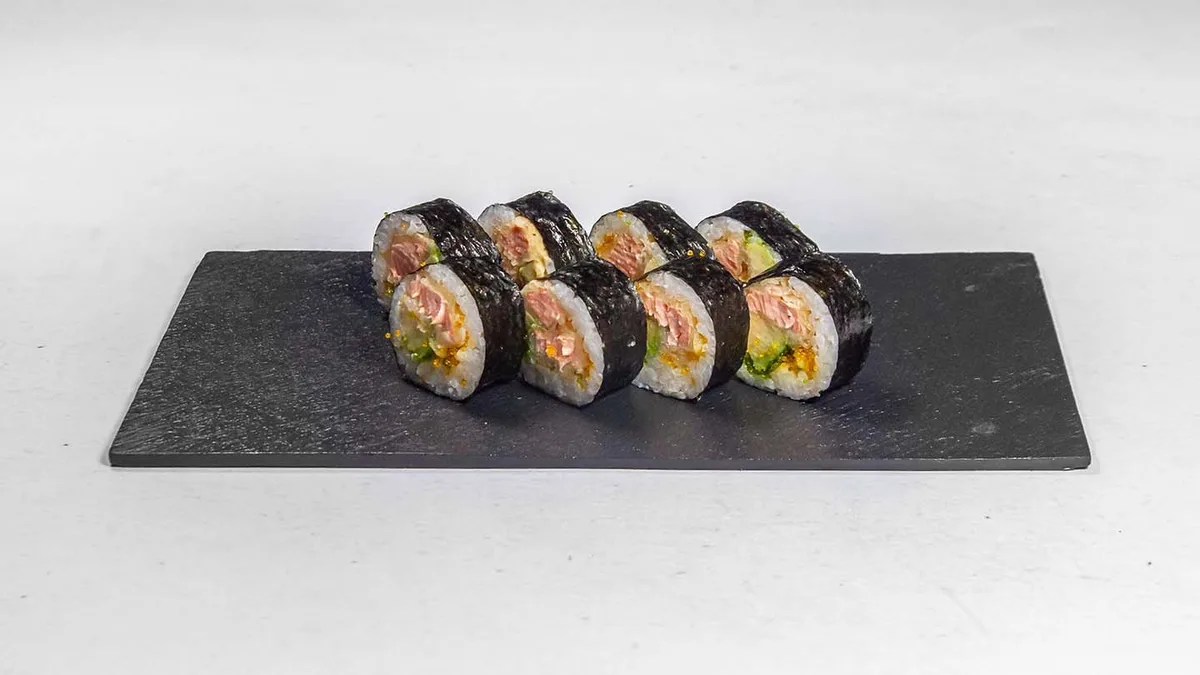 Sake tempura rolls