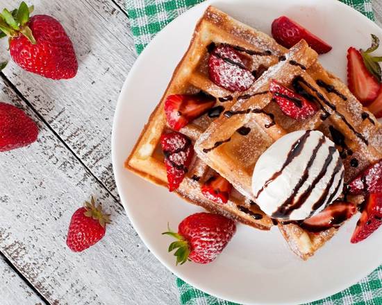 Strawberry Waffle Ala Mode