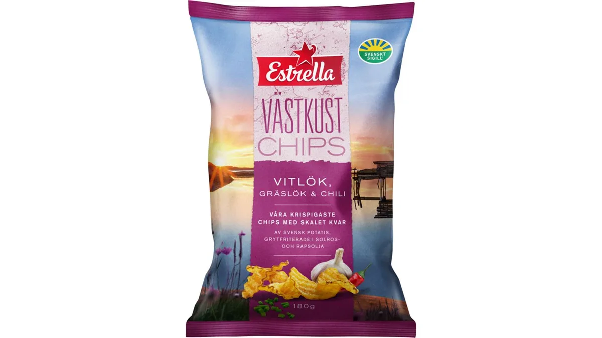 Västkustchips Vitlök, Gräslök and Chili 180 g