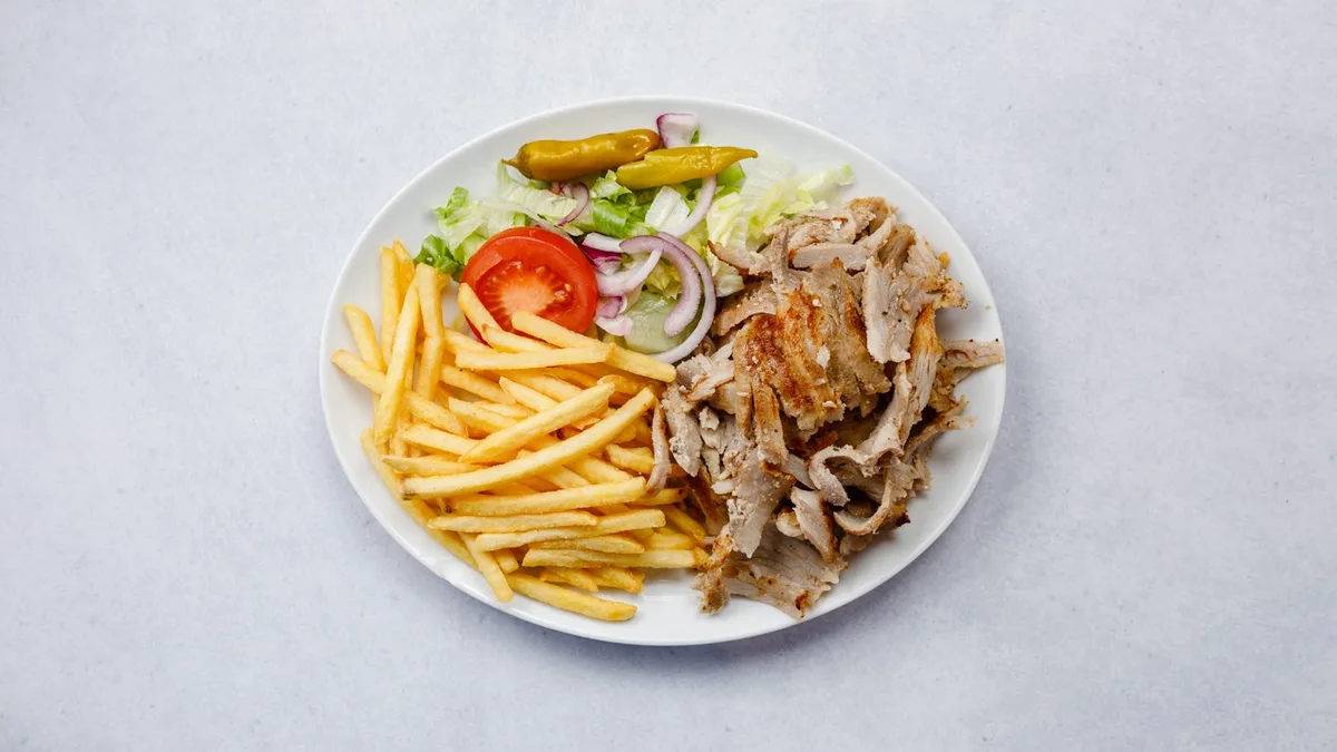 Gyrostallrik Med Pommes