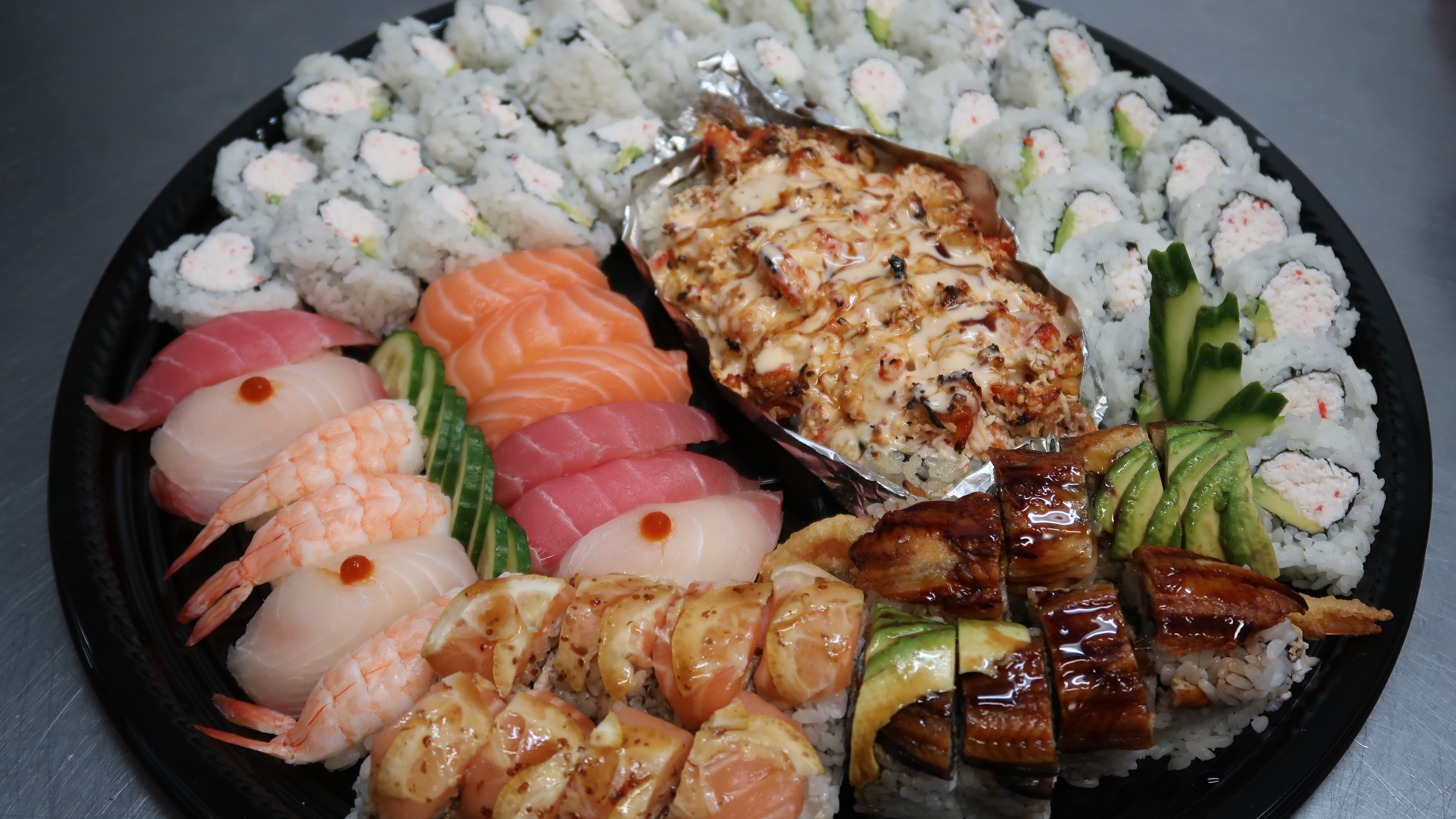 CA Roll (32 pcs), Sushi (12 pcs), Choose Any 3 Special Rolls (24 pcs)