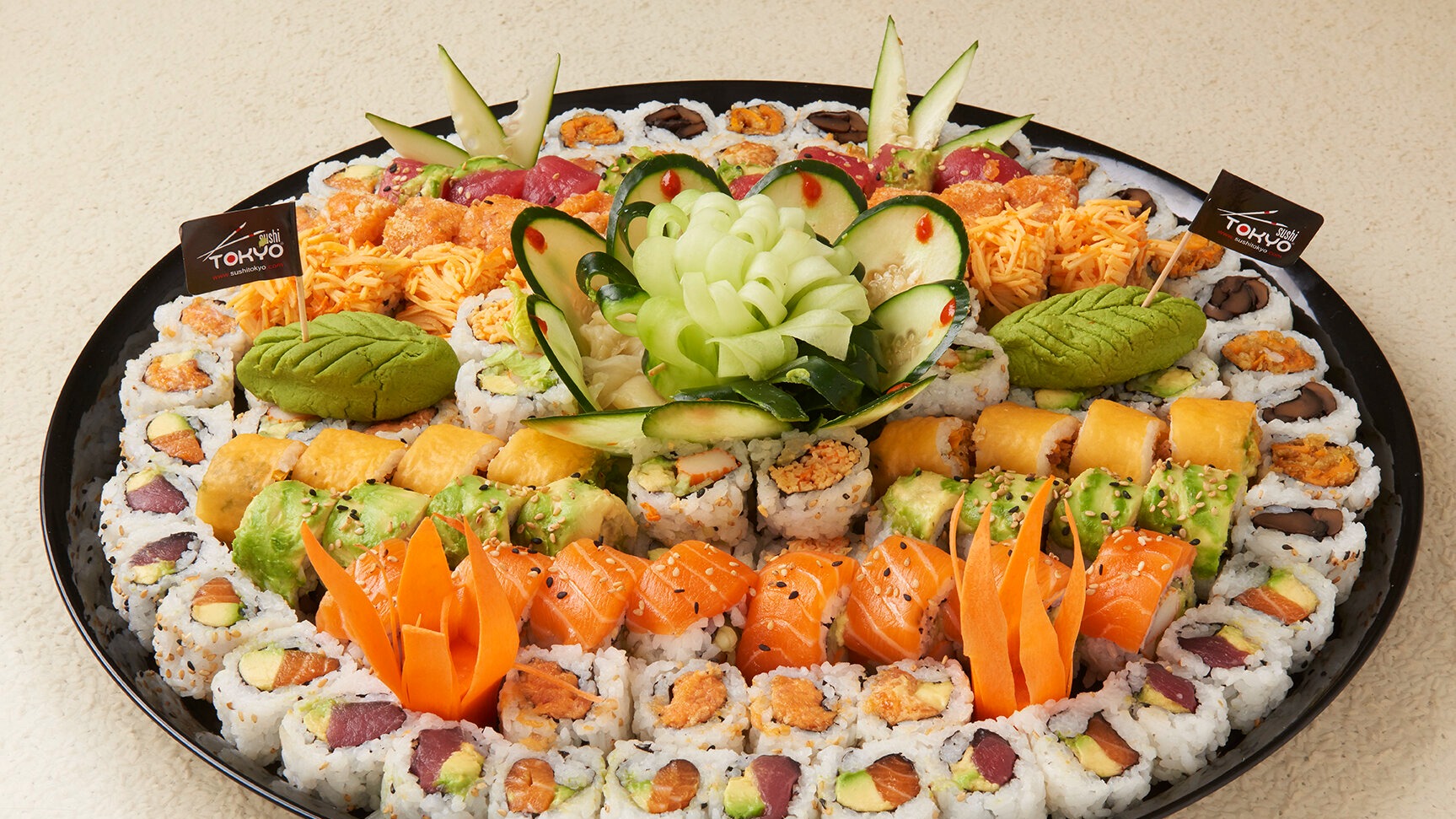 California Roll (48 Pieces), Sushi (14 Pieces), Any 5 Special Rolls (40 Pieces)