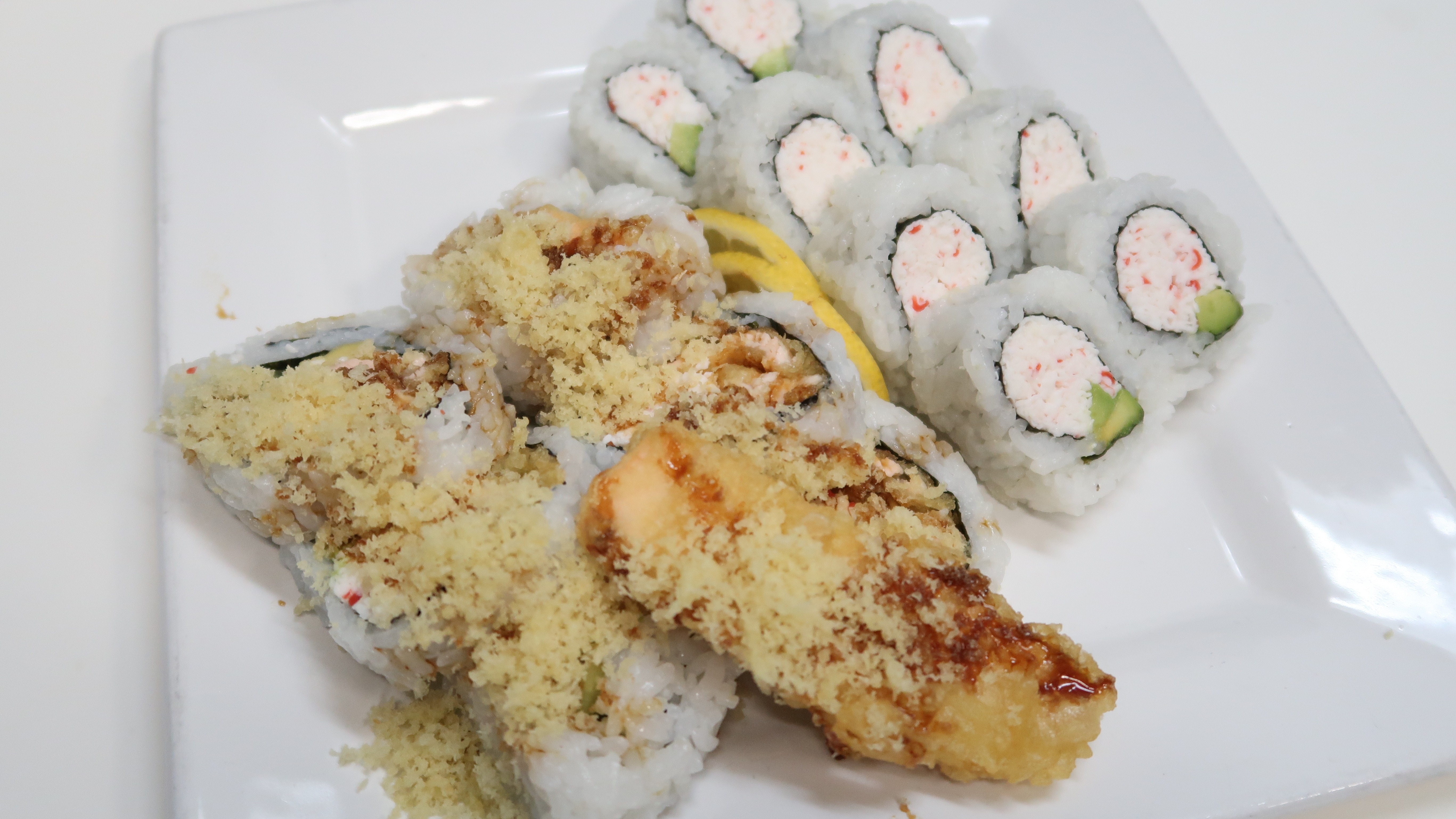 Orange: Salmon Tempura Roll