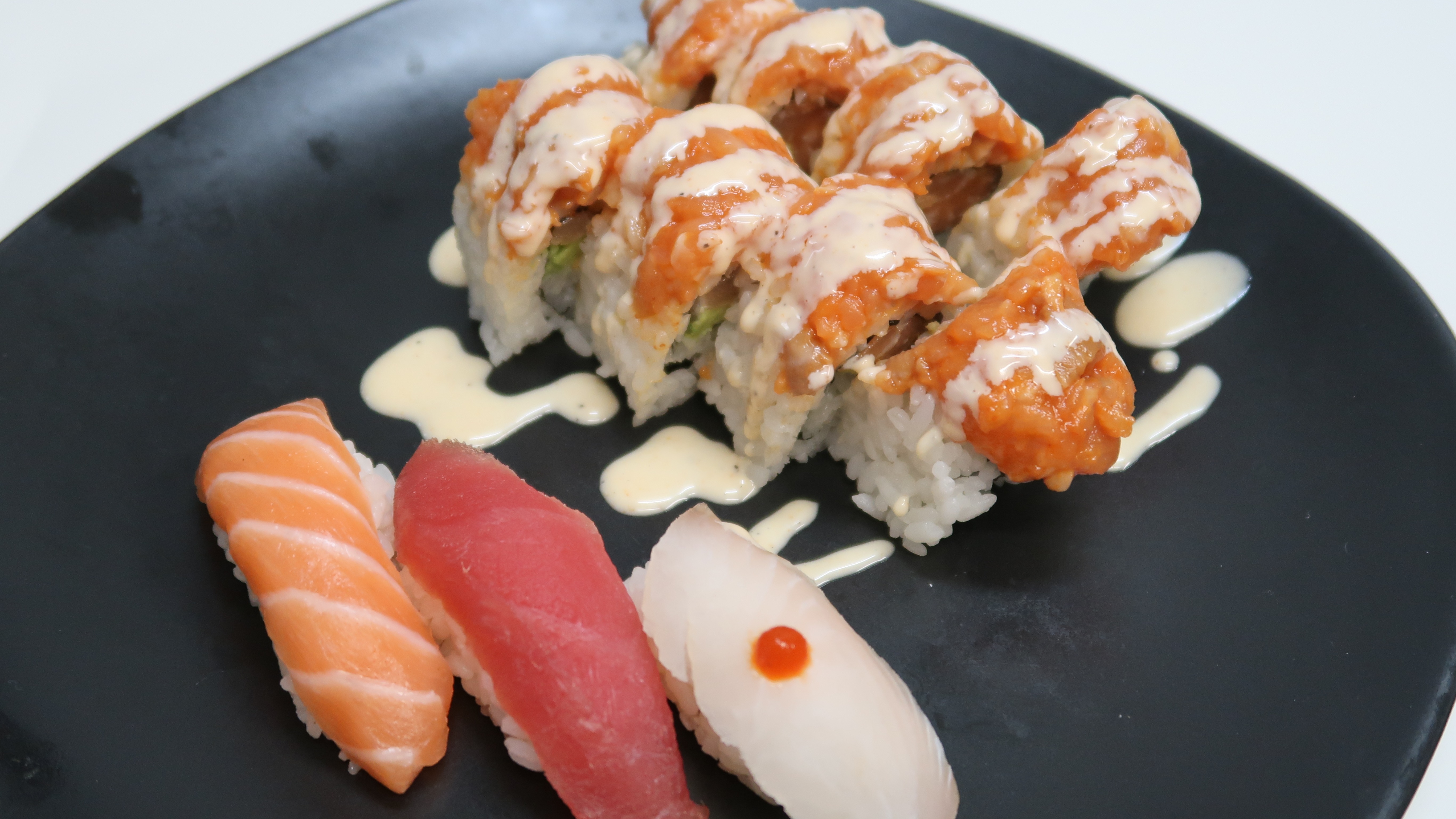 Red:  Spicy Salmon Special Roll
