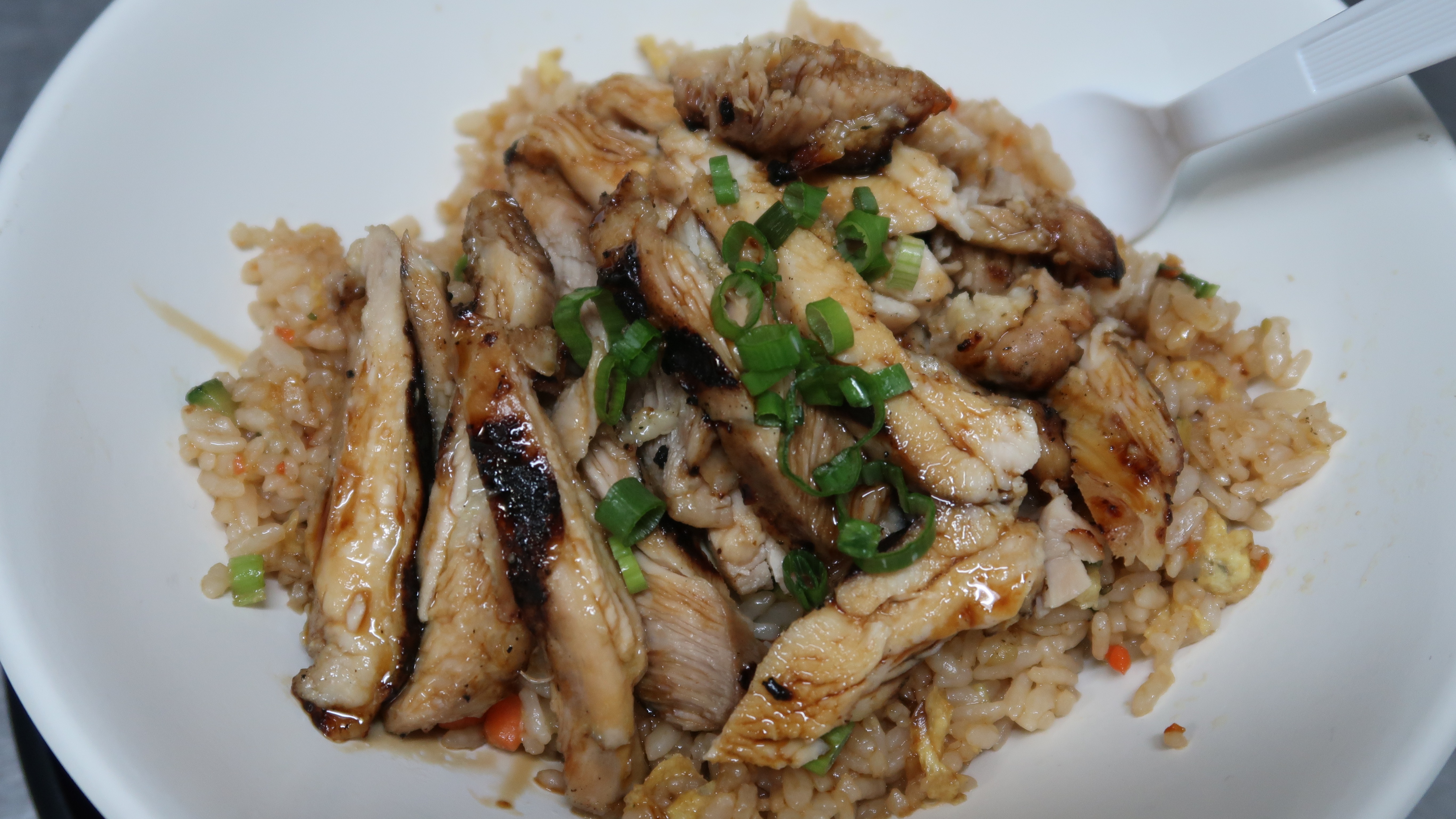Teriyaki Chicken (on top) Fried Rice