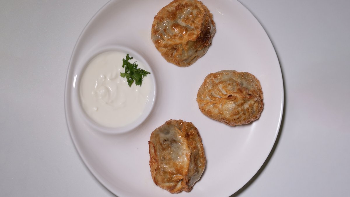 Жареные манты с мясом 3 шт
