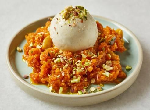 Carrot Halwa with Ice Cream
