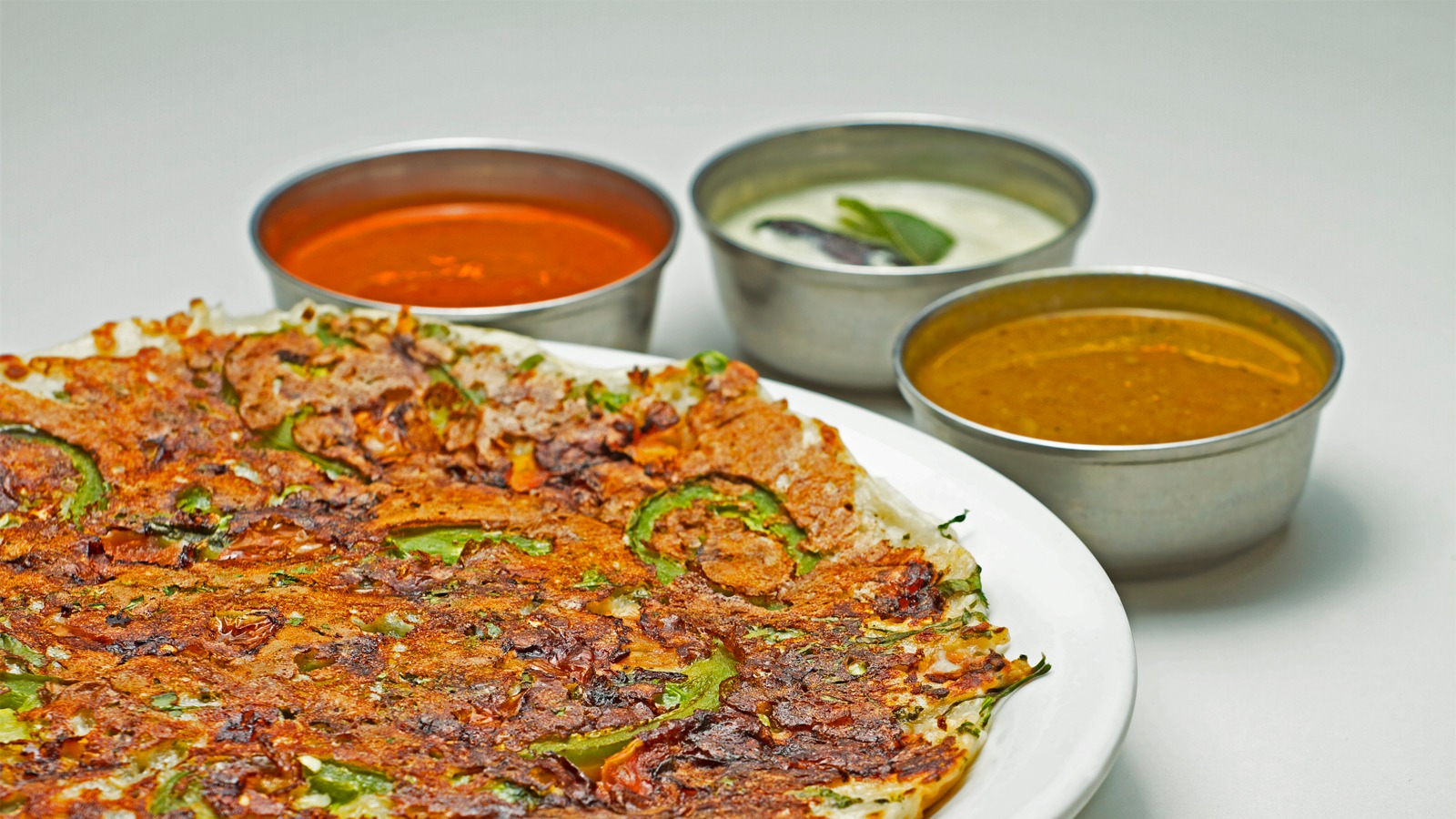 Onion, Tomato and Chili Uthappam