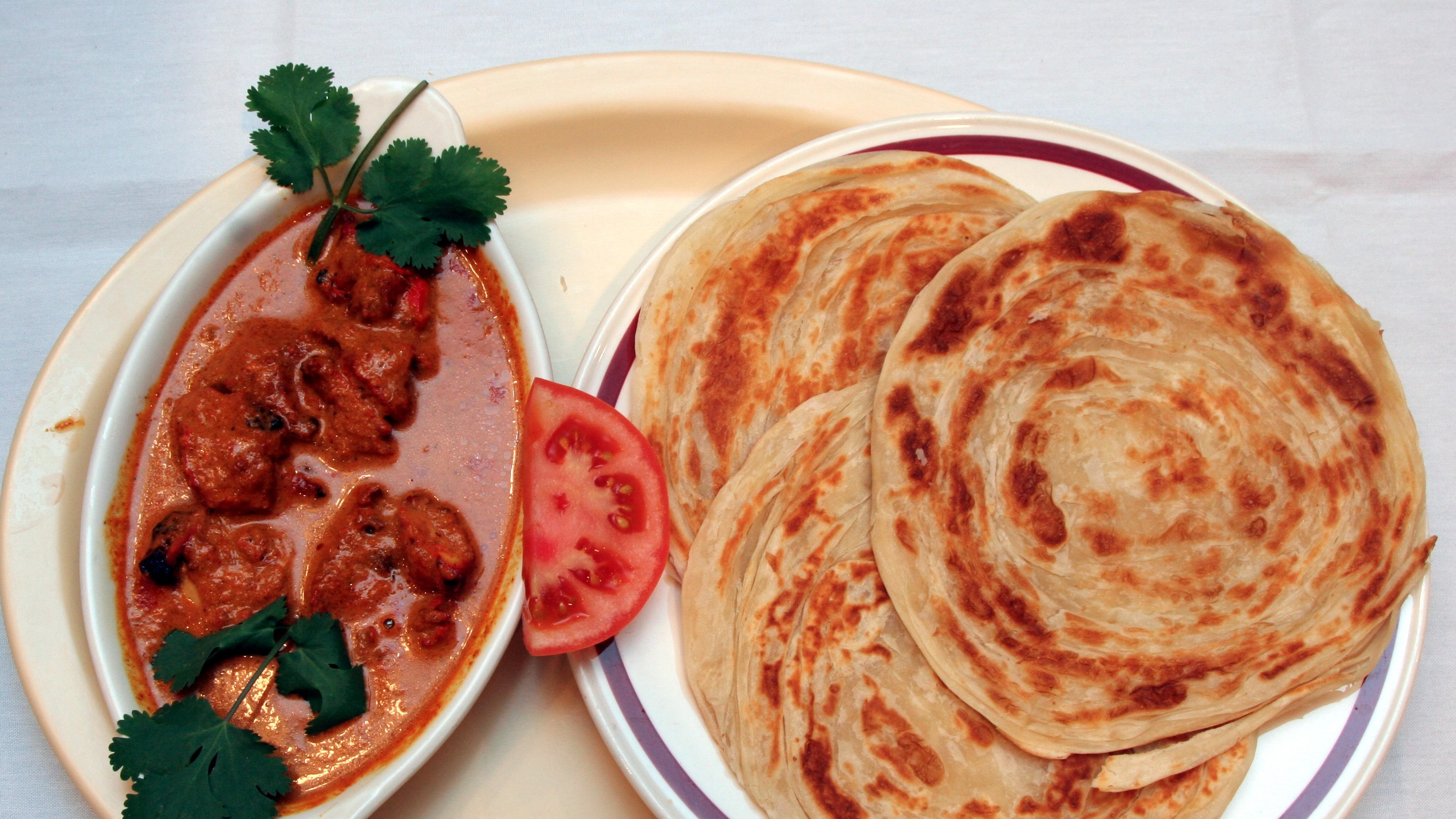 Porotta with Chicken Curry