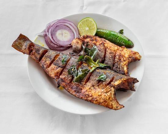 Branzino  Fish Fry (whole fish, marinated with spices and shallow fried