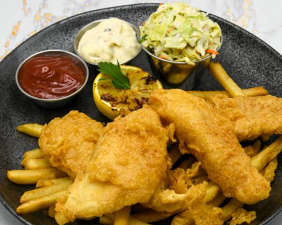 Draft Beer Battered Fish and Chips LN (Mains)