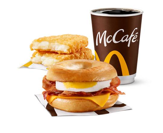 Plain Bacon 'N Egg Bagel Extra Value Meal [700-730 Cals]