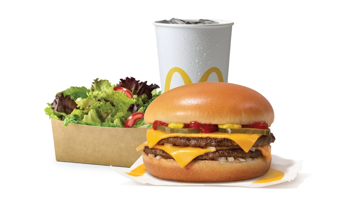 Double Cheeseburger Meal With Side Salad