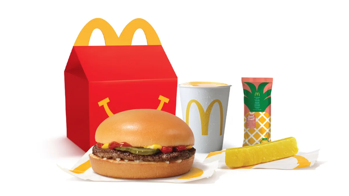 Happy Meal Hamburger With Pineapple Stick