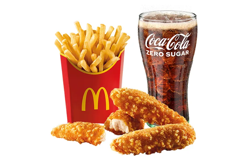 Pikáns csirkemell csíkok (3 db + 1 szósz) McMenü Plusz