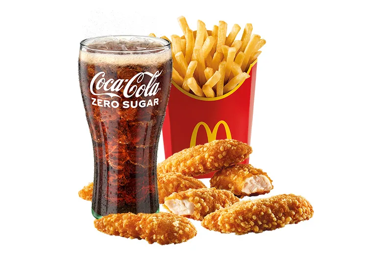 Pikáns csirkemell csíkok (5 db + 2 szósz) McMenü Plusz