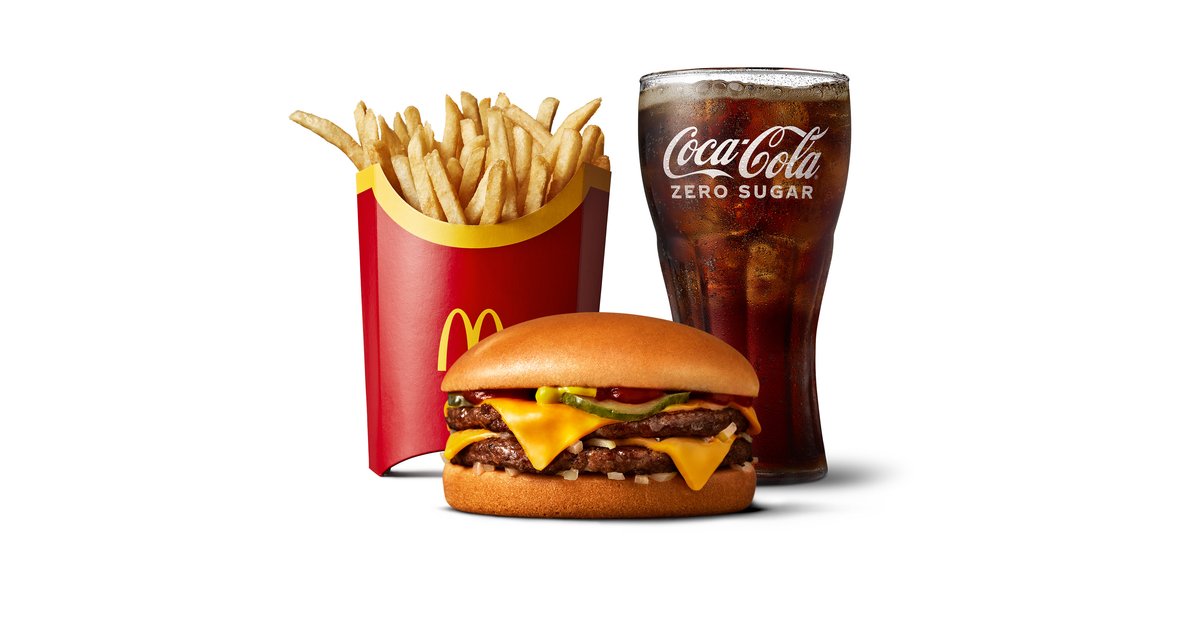 Dobbel cheeseburger stor meny