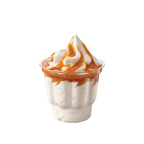 Lody o smaku waniliowym z polewą karmelową