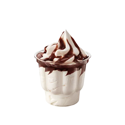 Lody o smaku waniliowym z polewą o smaku czekoladowym