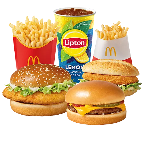McZestaw McChicken + Cheeseburger + Chikker + frytki małe