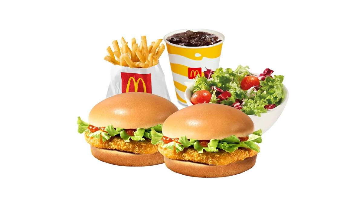 Dva Chickenburgera pikant  Combo obrok