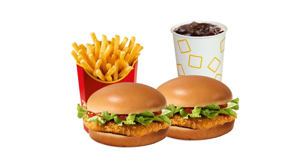 Dva Chickenburgera pikant obrok