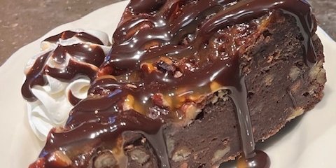 Chocolate Caramel Torte Slice