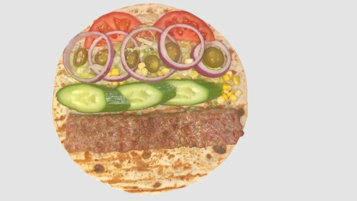 Shish kebab i rull