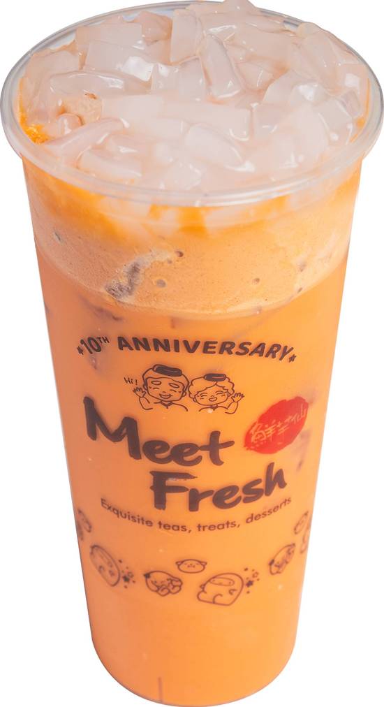 Fluffy Thai Milk Tea w/Lychee Jelly