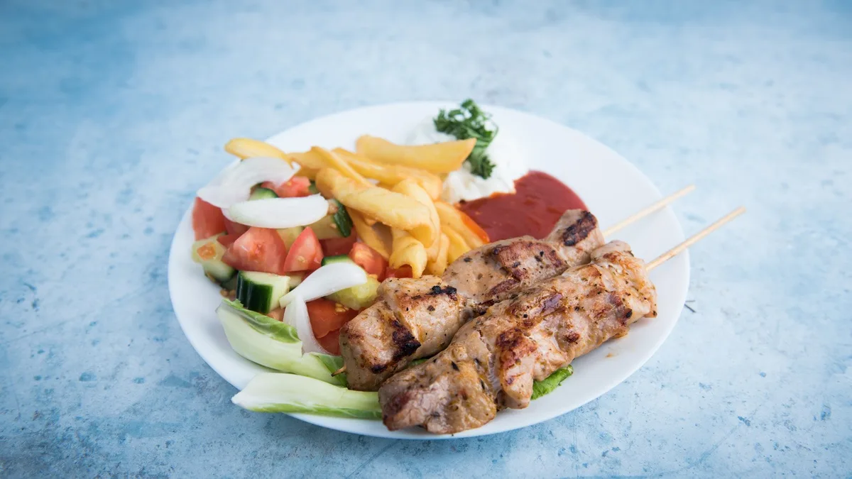 Souvlaki disznóhúsból