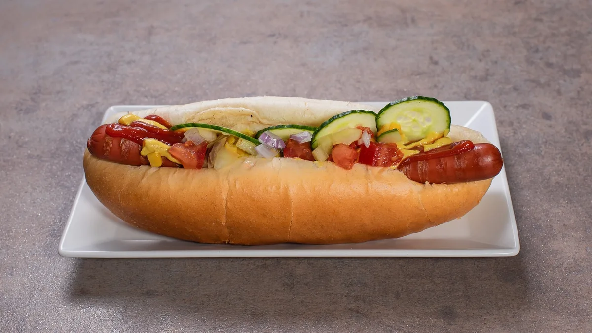 Normál zöldséges hot-dog