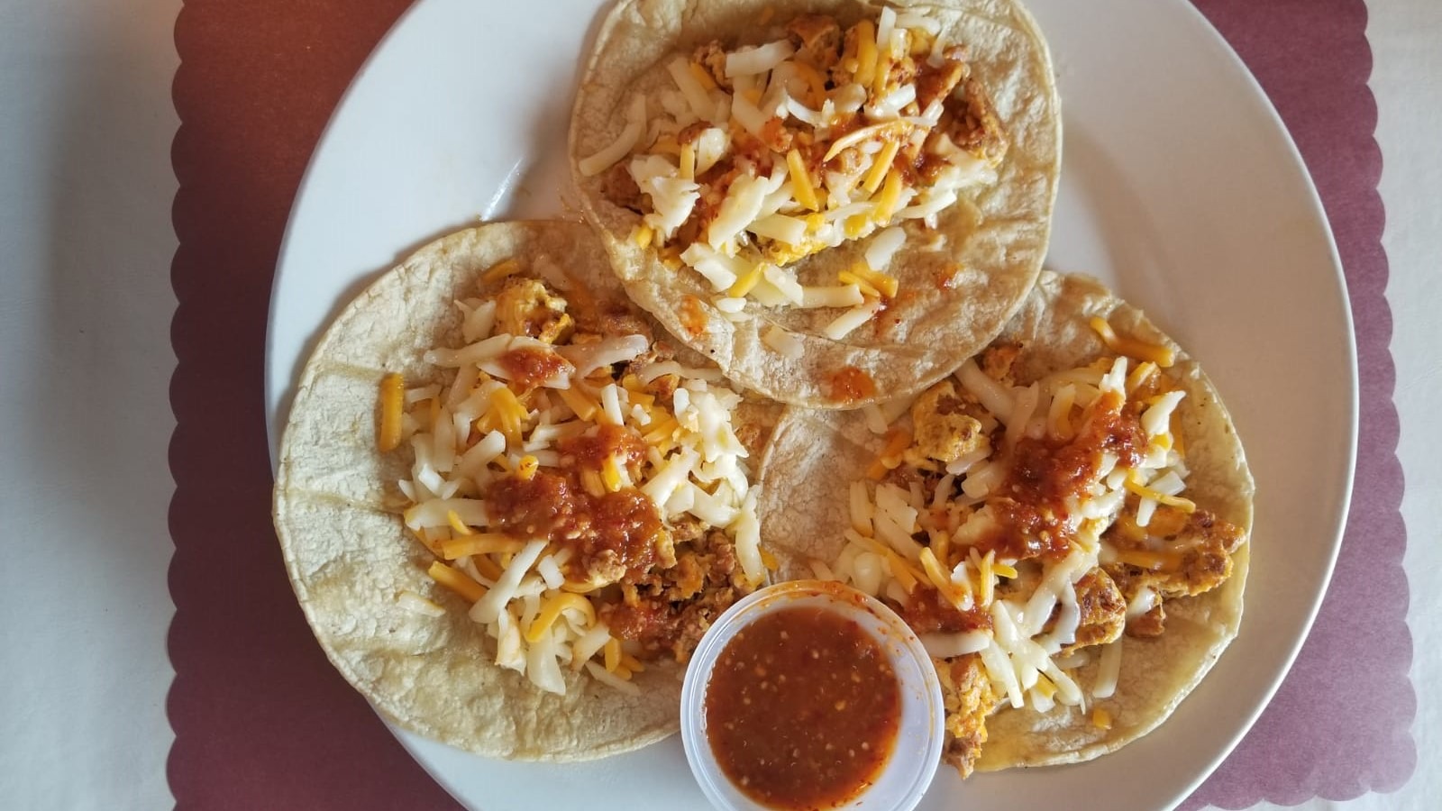 Scramble Eggs and Chorizo Tacos
