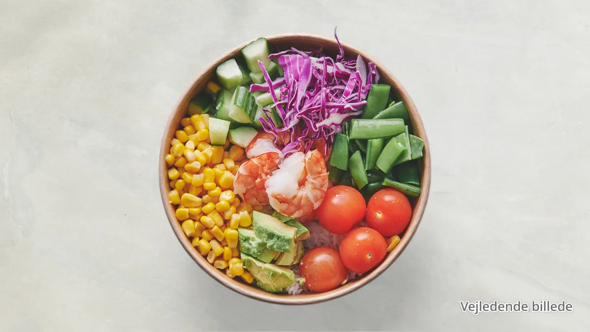 Sushi Bowl med crispy rejer
