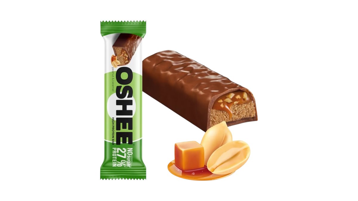 OSHEE High Protein Bar 26% Protein Peanut and Caramel 49 g