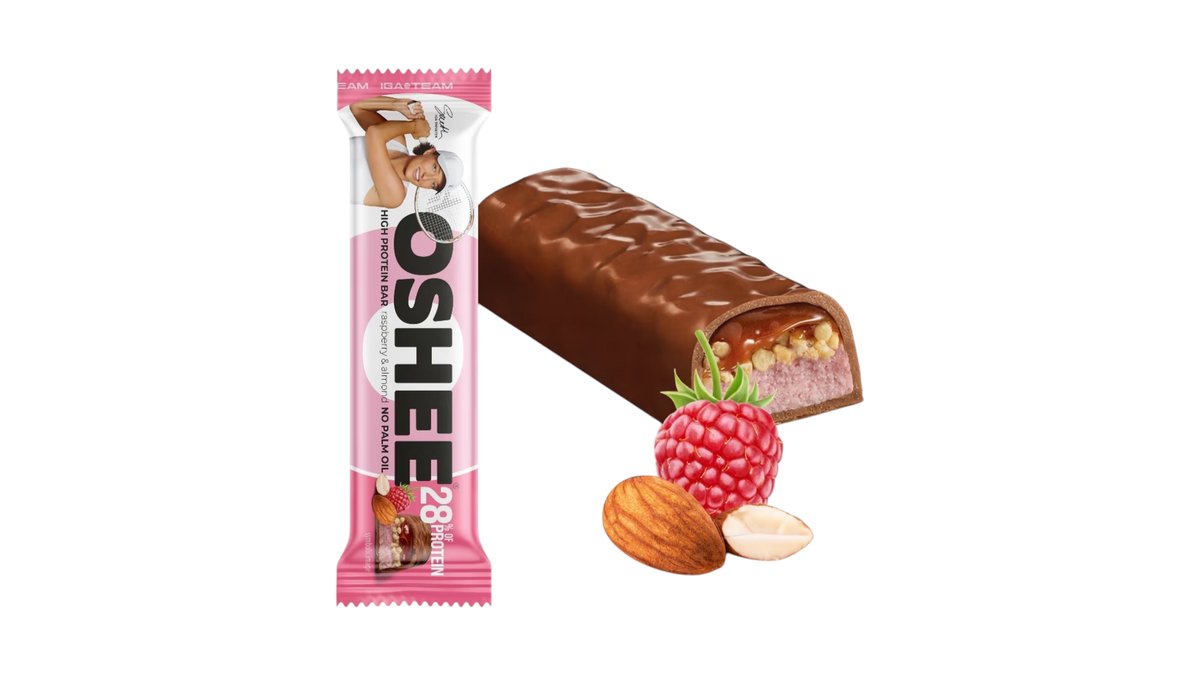 OSHEE High Protein Bar 28% Protein Raspberry and Almond 49 g