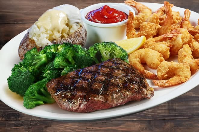 SIRLOIN* and FRIED SHRIMP