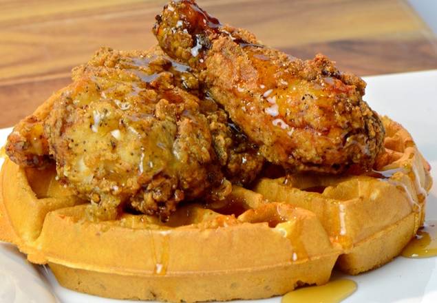 Chicken and Waffle Benedict