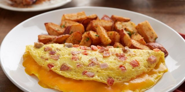 Bacon, Ham and Sausage Omelet
